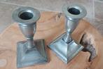 2 stuks kandelaar van tin., Antiek en Kunst, Antiek | Kandelaars, Ophalen, Overige materialen