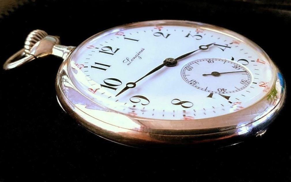 Zwitserse precisie antiek zakhorloge zilver LONGINES 1910, Ophalen of Verzenden, Zilver, Overige typen