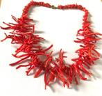 Prachtige Natuurlijke bloedkoraal ketting met takjes, Ophalen, Zo goed als nieuw, Steen of Mineraal, Met edelsteen