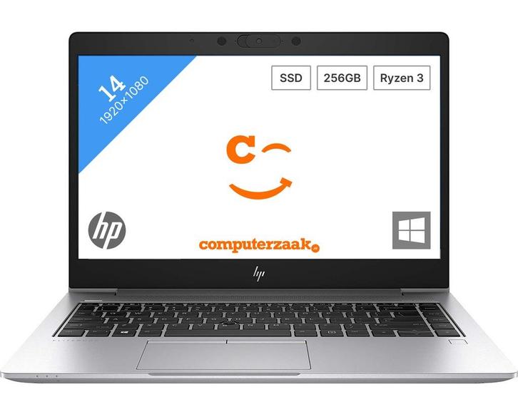 HP EliteBook 745 G6/AMD Ryzen 3 2.10GHz/8GB/256GB M.2 SSD/Wi, Computers en Software, Windows Laptops, Refurbished, 14 inch, SSD