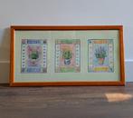 Ingelijste oude, vintage prent van drie kruiden soorten, Ophalen, Zo goed als nieuw, Natuur, Prent