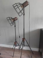 mooie bronskleurige industriële lampen 1meter65 en 1meter30, Ophalen of Verzenden, Zo goed als nieuw, Minder dan 100 cm