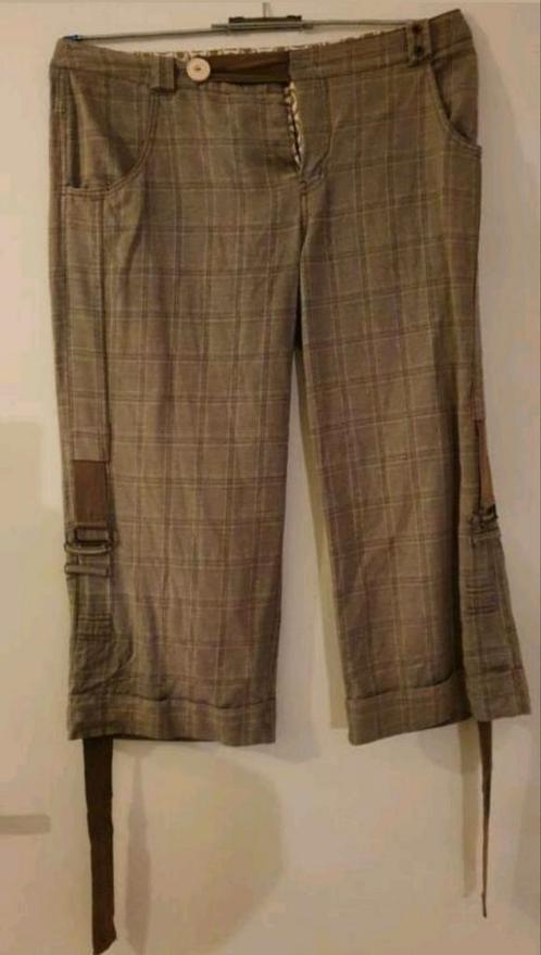 3/4 broek IKKS, Kleding | Dames, Broeken en Pantalons, Zo goed als nieuw, Maat 42/44 (L), Bruin, Driekwart, Ophalen of Verzenden