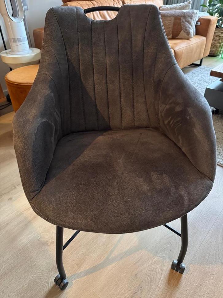 Table du Sud Eettafel + 5 Stoelen - Betonlook, Huis en Inrichting, Stoelen, Zo goed als nieuw, Vijf, Zes of meer stoelen, Stof