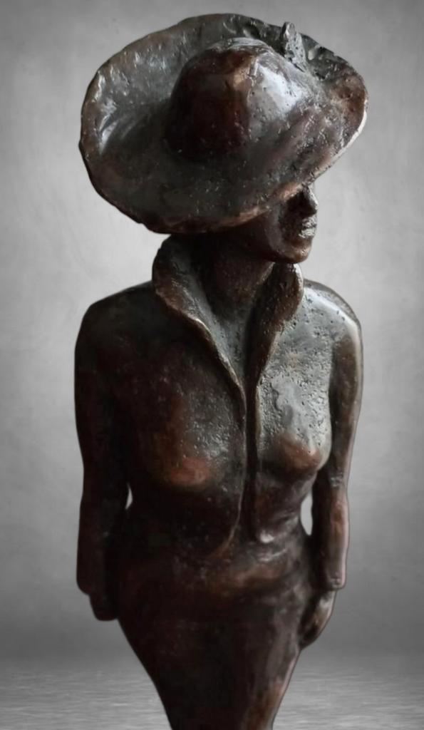 Brons beeld stijlvolle moderne Interpretatie van Art Deco, Antiek en Kunst, Antiek | Koper en Brons, Brons, Ophalen of Verzenden