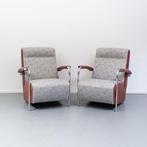 2x Leolux Scylla Hoge Rug crême rondjes motief / rood