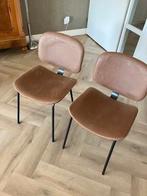 2 leuka zgan nubuck leren eetkamerstoelen, Huis en Inrichting, Stoelen, Ophalen, Twee, Bruin, Leer