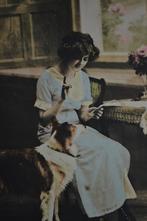 FRANKRIJK 1913 VROUW MET HOND SCHOTSE COLLIE, Verzenden, Voor 1920, Gelopen, Sterren en Beroemdheden