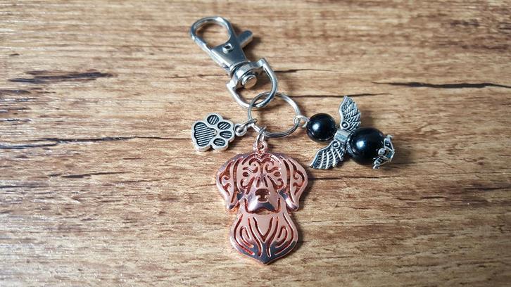 Sleutelhanger Vizsla met beschermengeltje, Dieren en Toebehoren, Honden-accessoires, Nieuw, Verzenden