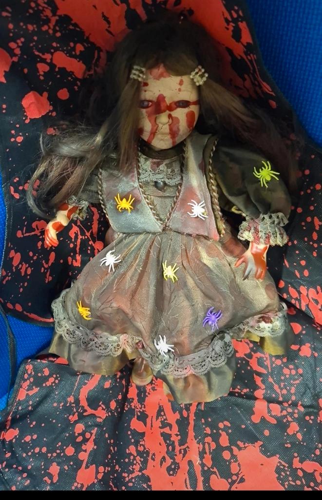 Halloween Porselein Pop - 40cm, Kinderen en Baby's, Speelgoed | Poppen, Gebruikt, Overige typen, Ophalen of Verzenden