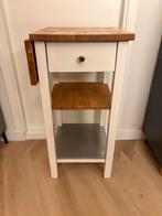 Ikea STENSTORP Roltafel - Wit/Eiken - 45x43x90 cm, Huis en Inrichting, Ophalen, Zo goed als nieuw, Minder dan 100 cm, Crème