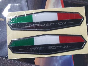 3D 2x sticker Italiaanse Italian vlag flag Limited Edition  beschikbaar voor biedingen