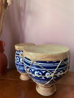 Handgemaakte Marokkaanse Aardewerk Bongo's Vintage Bohemian, Muziek en Instrumenten, Gebruikt, Ophalen of Verzenden