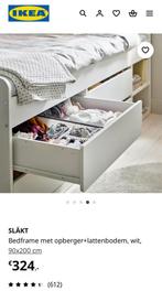 Ikea slakt met lades, Huis en Inrichting, Slaapkamer | Bedden, Ophalen, 90 cm, Eenpersoons, Wit