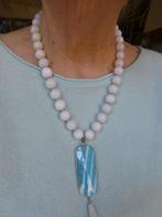 Collier van witte en blauwe Quartz met Hanger/Pampel/ NIEUW, Overige materialen, Nieuw, Met edelsteen, Verzenden
