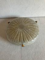 Vintage ijsglas plafondlamp Hillebrand, Ophalen of Verzenden, Zo goed als nieuw