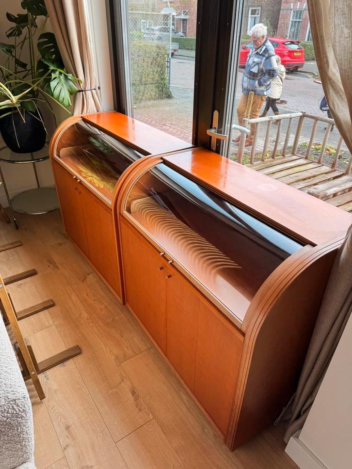 Italiaans Design Vitrinekasten + Trolley, Huis en Inrichting, Kasten | Vitrinekasten, Gebruikt, Minder dan 100 cm, 50 tot 100 cm