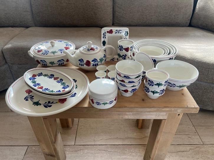 Servies boerenbont, Huis en Inrichting, Keuken | Servies, Gebruikt, Compleet servies, Boerenbont, Aardewerk, Ophalen