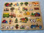 XL houten puzzel boerderij dieren, 10 tot 50 stukjes, Van hout, Gebruikt, Ophalen of Verzenden