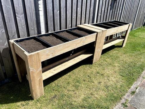 Douglas moestuintafel met bakken & voedzame MM-grond, Tuin en Terras, Bloembakken en Plantenbakken, Gebruikt, Hout, Balkon, Tuin