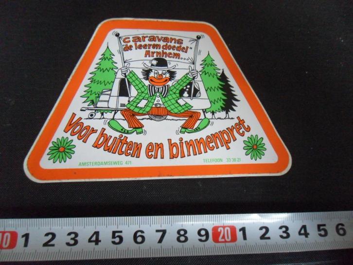 sticker strip clown arnhem caravans de leerendoedel, Verzamelen, Stickers, Zo goed als nieuw, Ophalen