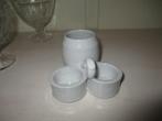 Mosterd-, peper- en zoutvaatje ineen, wit (cruet set), Ophalen of Verzenden