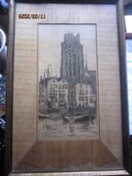 DORDRECHT, Ets v/d BOMKADE van Mar. JANSSEN, Hout passepart, Antiek en Kunst, Kunst | Etsen en Gravures, Ophalen of Verzenden