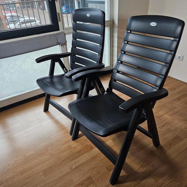 ZGAN 2x standenstoel Hartman Palmyra antracietgrijs, Tuin en Terras, Tuinstoelen, Zo goed als nieuw, Kunststof, Inklapbaar, Verstelbaar