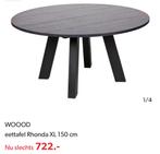 Woood eettafel, Huis en Inrichting, Tafels | Eettafels, Ophalen, 100 tot 150 cm, Rond, Zo goed als nieuw