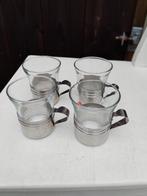 Duralex theeglazen met metalen houder, Ophalen of Verzenden, Glas, Overige stijlen, Glas of Glazen