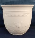 BLOEMPOT - RELIEF - VINTAGE - OFFWHITE, Ophalen, Gebruikt, Rond, Binnen