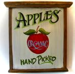 Uniek handgeschilderd reclame bord / appel / appels, Ophalen of Verzenden, Zo goed als nieuw, Reclamebord