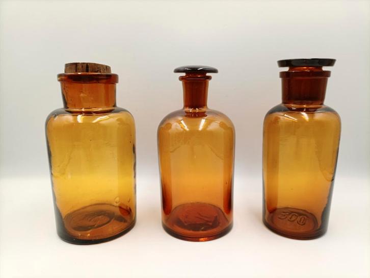 Vintage Apothekersflessen Set, Antiek en Kunst, Antiek | Glas en Kristal, Ophalen of Verzenden