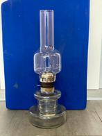 Antieke Glazen Petroleumlamp - 53 cm, Ophalen of Verzenden