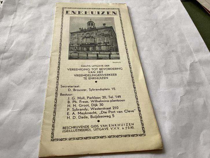 Enkhuizen Reisgids - VVV Uitgave, Boeken, Atlassen en Landkaarten, Gelezen, Landkaart, Nederland, 1800 tot 2000, Ophalen of Verzenden