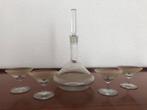 Glazen karaf en 4 glaasjes art deco, Antiek en Kunst, Antiek | Glas en Kristal, Ophalen of Verzenden