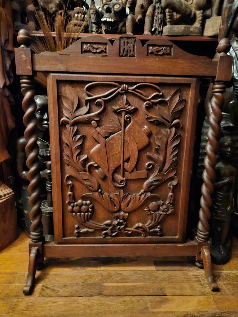 Antiek houten kamerscherm../ haardscherm, Antiek en Kunst, Antiek | Woonaccessoires, Ophalen
