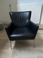 Zwarte leren stoel, Ophalen, Gebruikt, Minder dan 75 cm, Leer