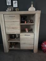 Lichte eiken kast met 2 deuren en open vakken, Huis en Inrichting, Ophalen, Gebruikt