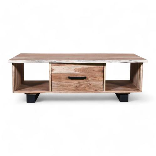 Acaciahouten salontafel van 130x70cm, Huis en Inrichting, Tafels | Salontafels, Nieuw, Minder dan 50 cm, 50 tot 100 cm, 100 tot 150 cm