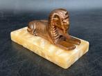Bronzen Sfinx op Marmeren Sokkel, Antiek en Kunst, Ophalen of Verzenden
