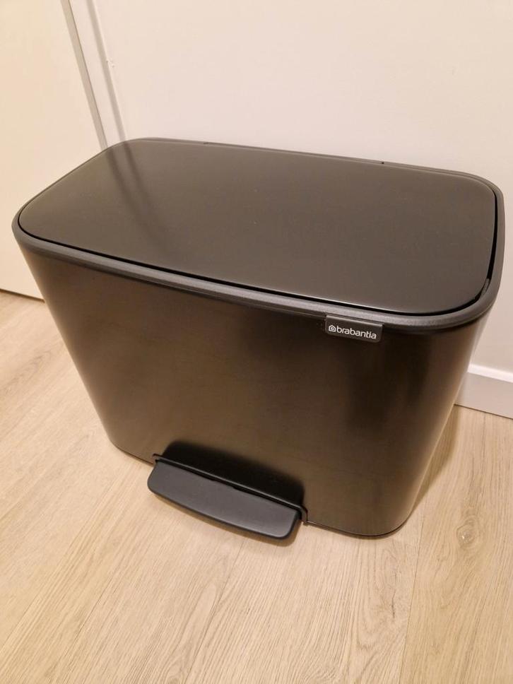 Brabantia Bo Pedaalemmer 23 + 11 liter – Matt Black, Huis en Inrichting, Woonaccessoires | Prullenbakken, Minder dan 50 cm, Ophalen