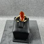 Gouden Ring | 14k | 1,7g | ovale karneool | mt 17,5 | 392855