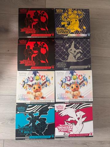 8x pokemon ETB's inclusief inhoud beschikbaar voor biedingen