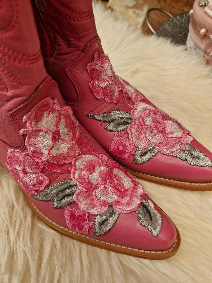 roze leren laarzen maat 39, Kleding | Dames, Schoenen, Nieuw, Hoge laarzen, Roze, Verzenden