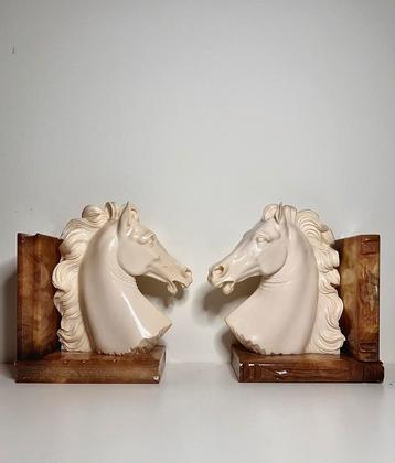 Vintage Boeksteunen Paardenkoppen beschikbaar voor biedingen