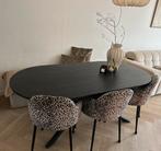 WOOOD Eettafel stoelen panterprint, Huis en Inrichting, Tafels | Eettafels, Ophalen, 50 tot 100 cm, Rond, 50 tot 100 cm