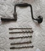 Antieke handboor met boren, Ophalen of Verzenden