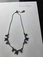 Michal Negrin schattig colliertje, blauwe schitter steentjes, Ophalen of Verzenden, Gebruikt, Blauw, Overige materialen