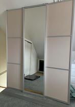 3-delige schuifdeuren: Spiegel & Taupe, Huis en Inrichting, Ophalen, 200 cm of meer, Minder dan 25 cm, Met deur(en)